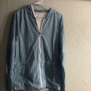 Nike Light Blue Hooded Windbreaker Jacket